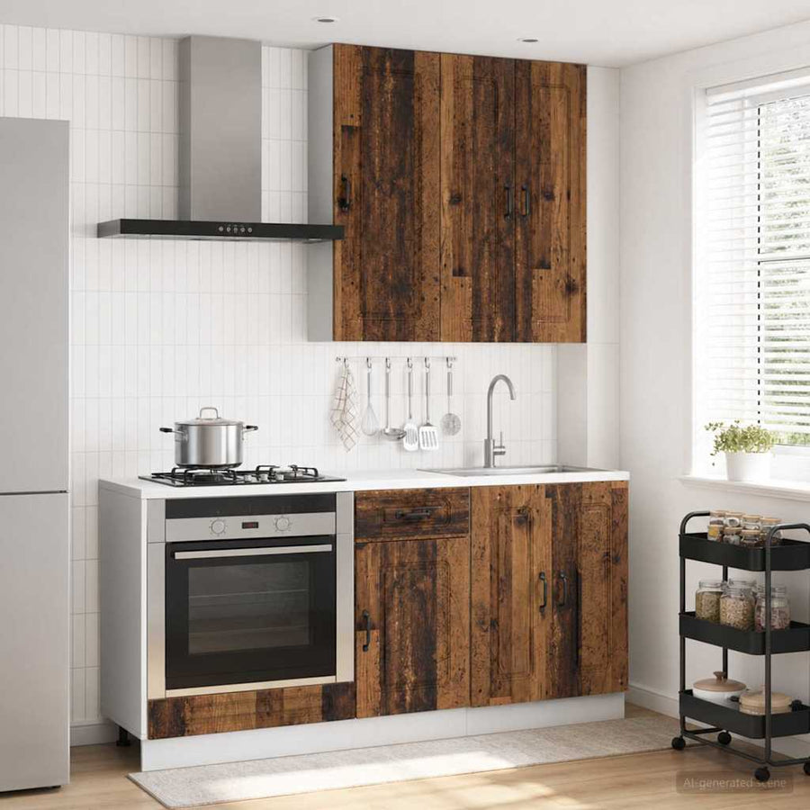Keukenblok KALMAR 5 pcs Oud hout Bewerkt hout