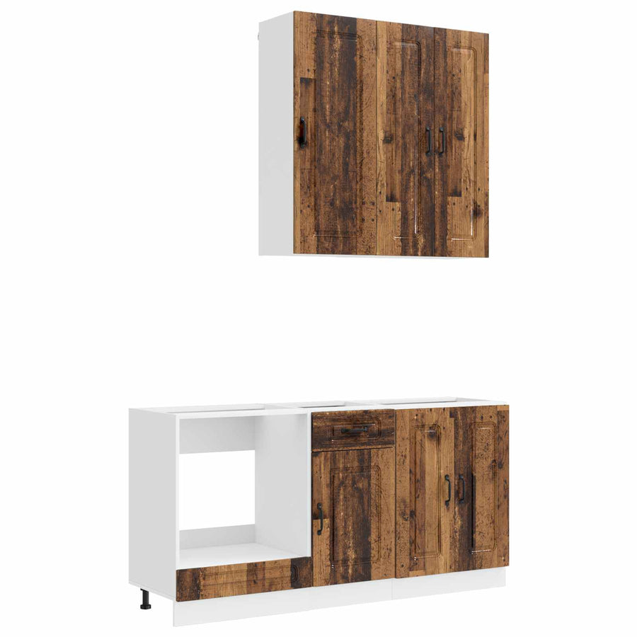 Keukenblok KALMAR 5 pcs Oud hout Bewerkt hout
