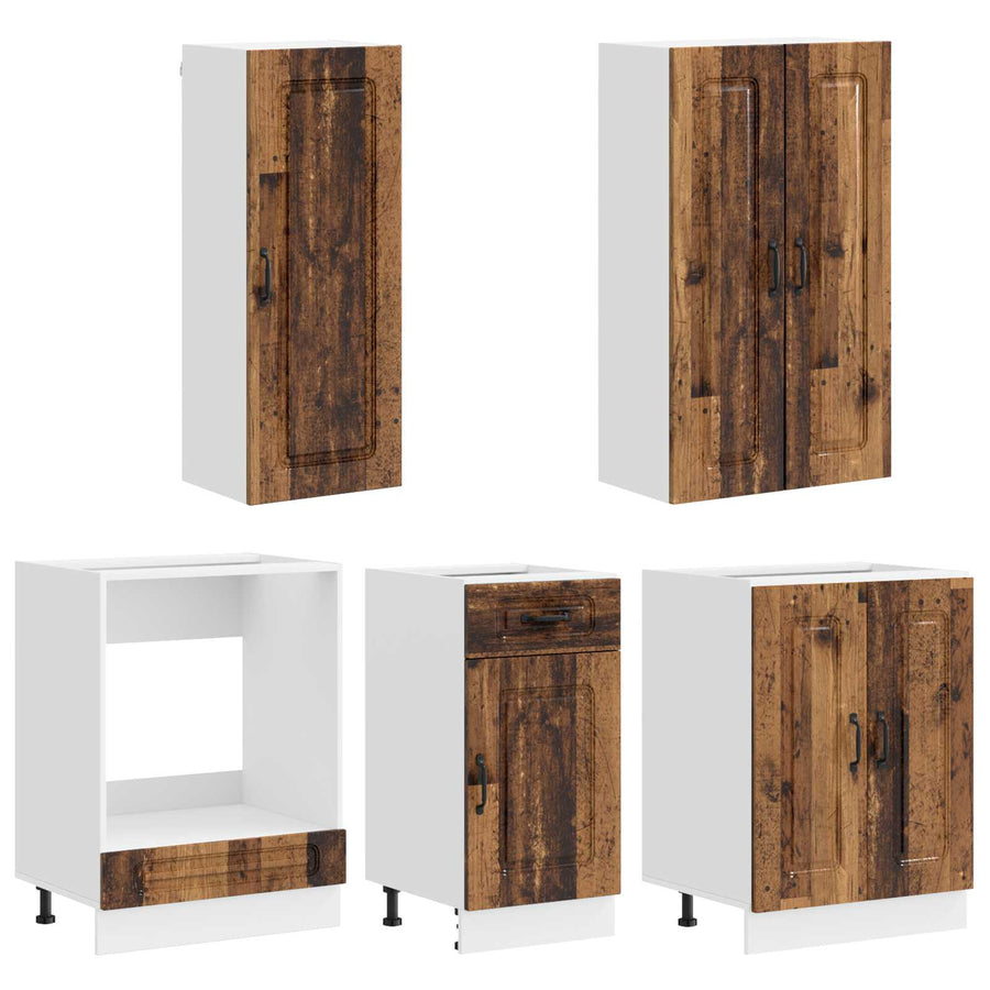 Keukenblok KALMAR 5 pcs Oud hout Bewerkt hout