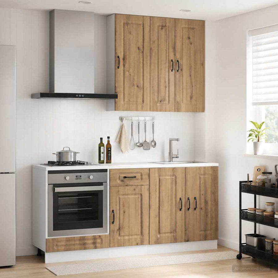 Keukenblok KALMAR 5 pcs Artisanaal eiken Bewerkt hout