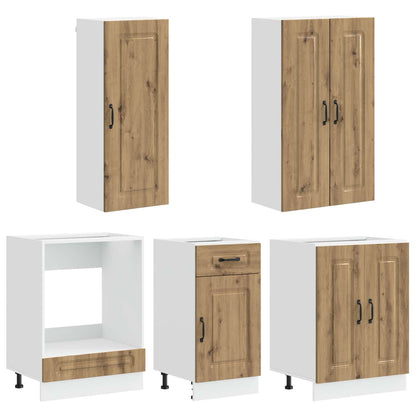 Keukenblok KALMAR 5 pcs Artisanaal eiken Bewerkt hout