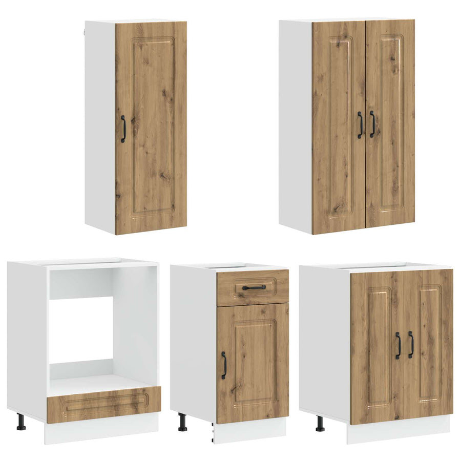 Keukenblok KALMAR 5 pcs Artisanaal eiken Bewerkt hout