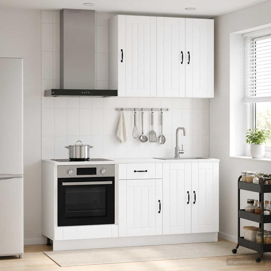 Keukenblok LUCCA 5 pcs Wit Bewerkt hout