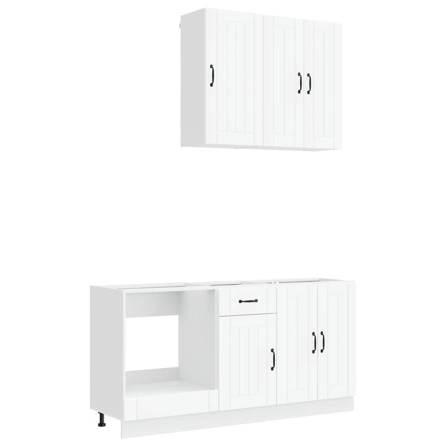 Keukenblok LUCCA 5 pcs Wit Bewerkt hout