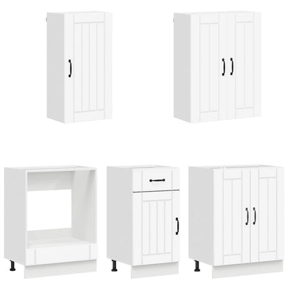 Keukenblok LUCCA 5 pcs Wit Bewerkt hout