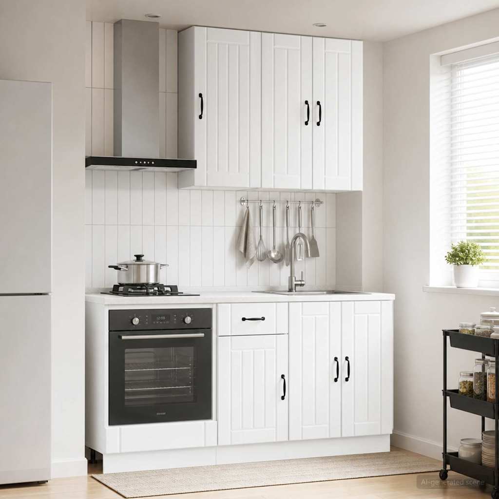 Keukenblok LUCCA 5 pcs Hoogglans Wit Bewerkt hout