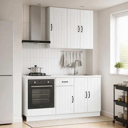 Keukenblok LUCCA 5 pcs Hoogglans Wit Bewerkt hout