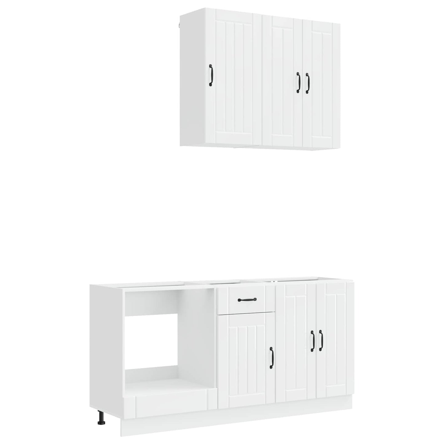 Keukenblok LUCCA 5 pcs Hoogglans Wit Bewerkt hout