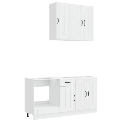 Keukenblok LUCCA 5 pcs Hoogglans Wit Bewerkt hout