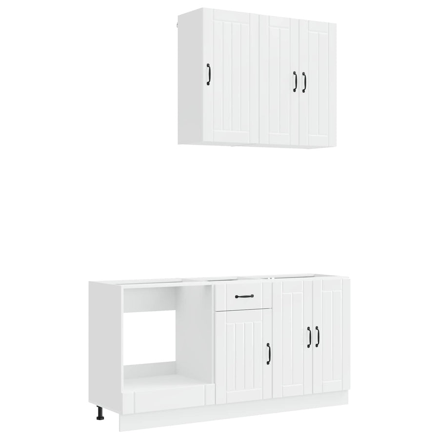 Keukenblok LUCCA 5 pcs Hoogglans Wit Bewerkt hout