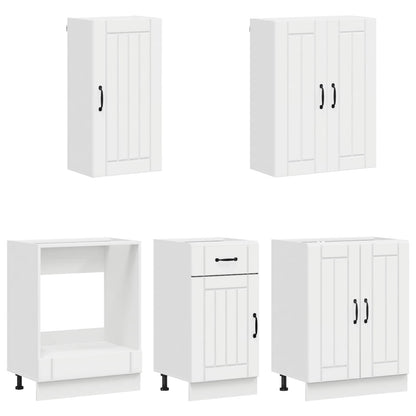 Keukenblok LUCCA 5 pcs Hoogglans Wit Bewerkt hout
