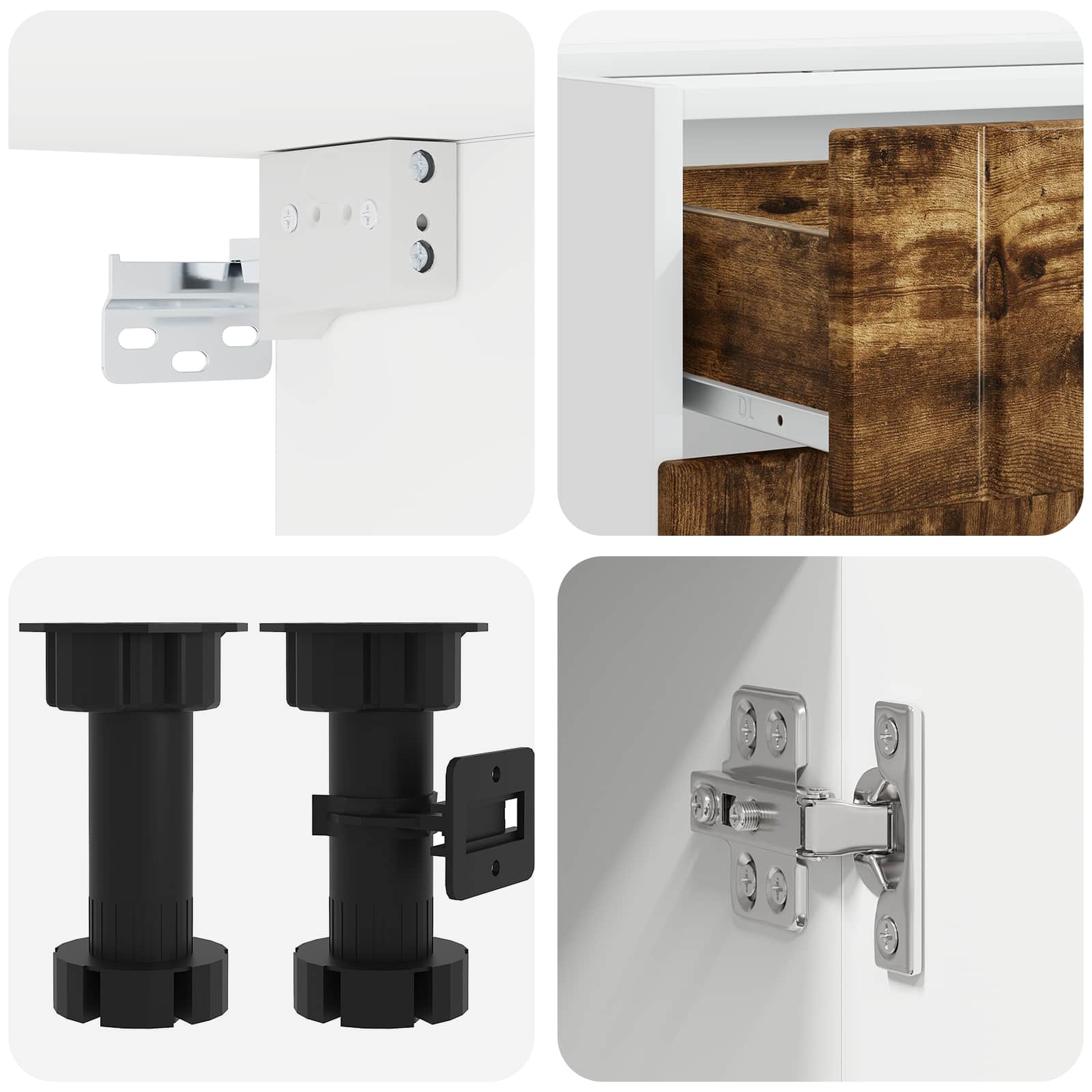 Keukenblok LUCCA 5 pcs Gerookt eiken Bewerkt hout