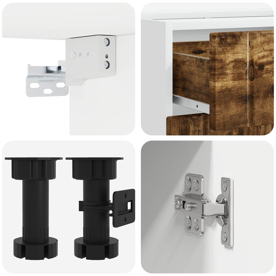 Keukenblok LUCCA 5 pcs Gerookt eiken Bewerkt hout