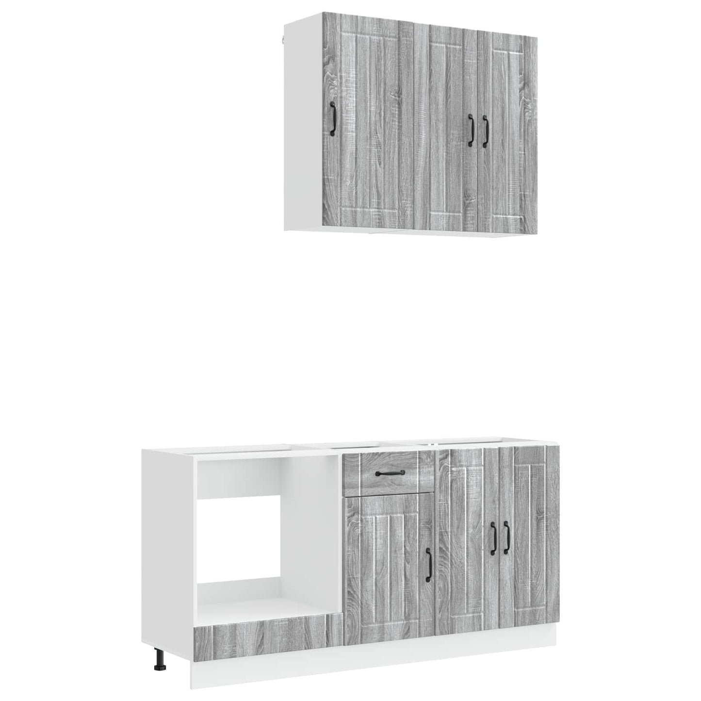 Keukenblok LUCCA 5 pcs Grijs Sonoma Bewerkt hout