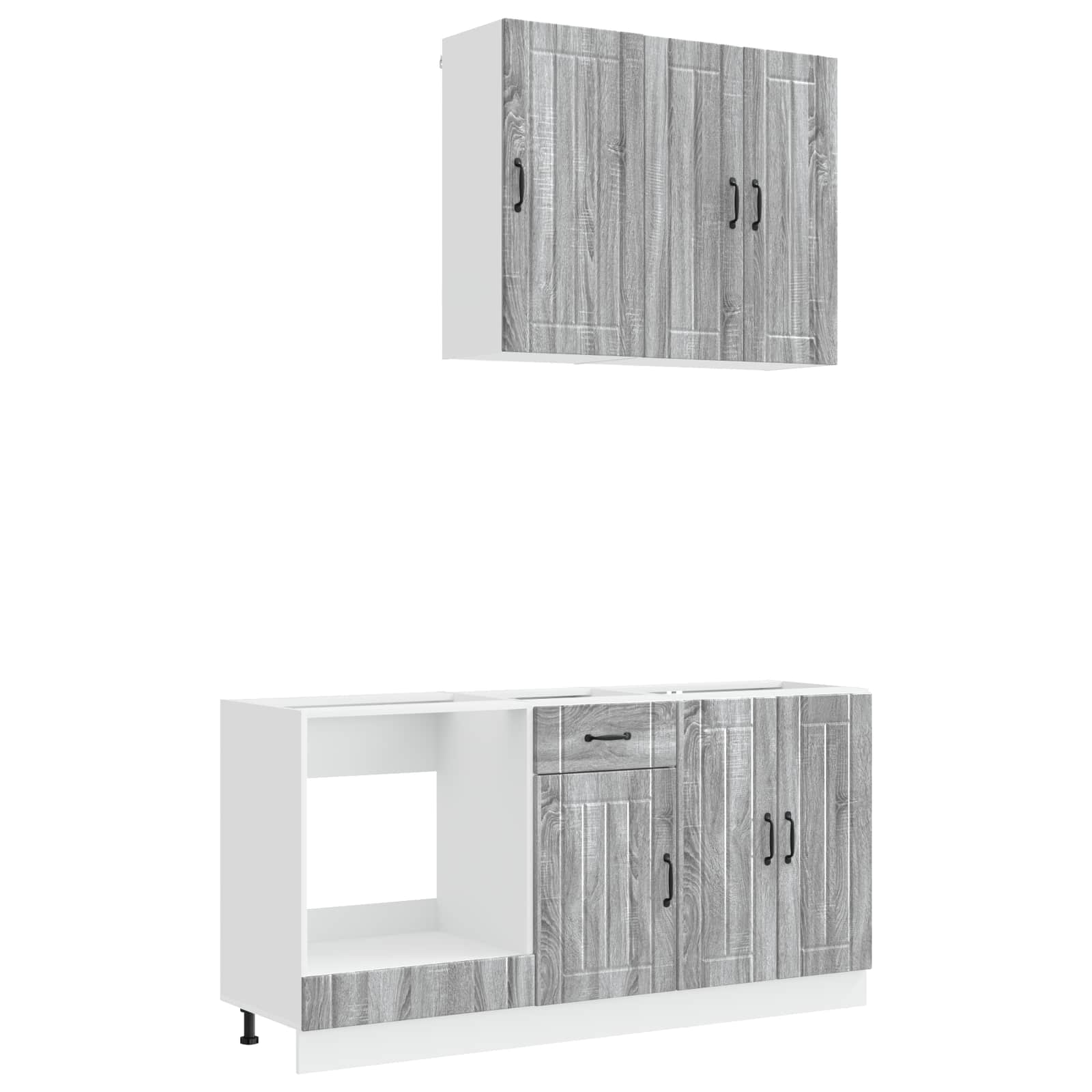 Keukenblok LUCCA 5 pcs Grijs Sonoma Bewerkt hout