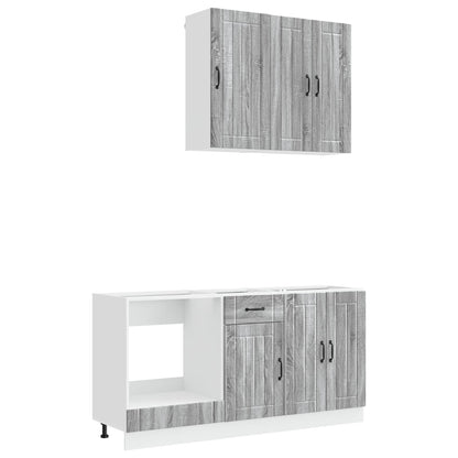 Keukenblok LUCCA 5 pcs Grijs Sonoma Bewerkt hout