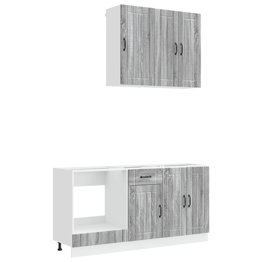 Keukenblok LUCCA 5 pcs Grijs Sonoma Bewerkt hout