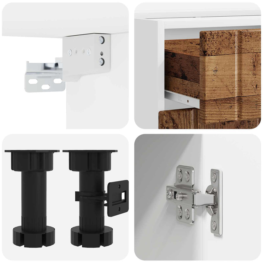 Keukenblok LUCCA 5 pcs Oud hout Bewerkt hout