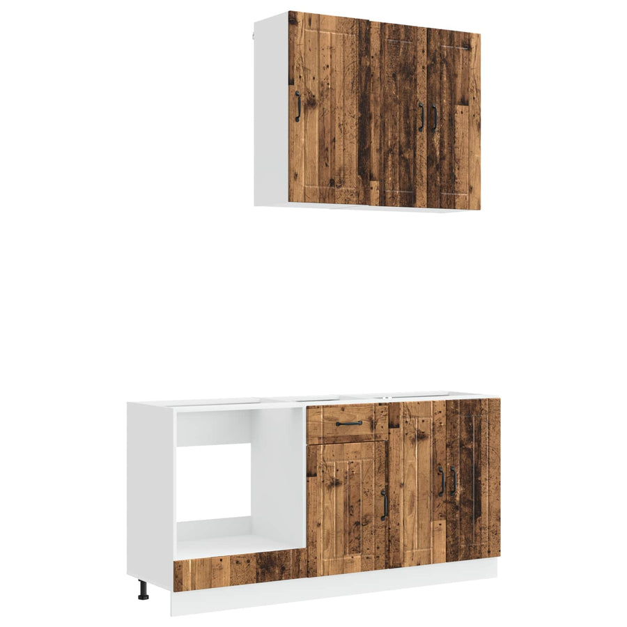 Keukenblok LUCCA 5 pcs Oud hout Bewerkt hout