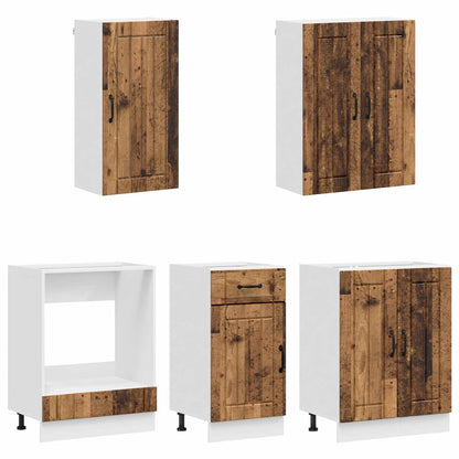 Keukenblok LUCCA 5 pcs Oud hout Bewerkt hout