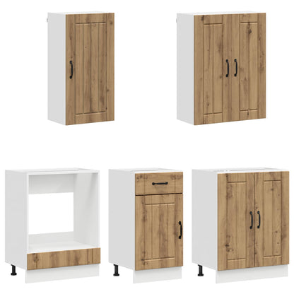 Keukenblok LUCCA 5 pcs Artisanaal eiken Bewerkt hout