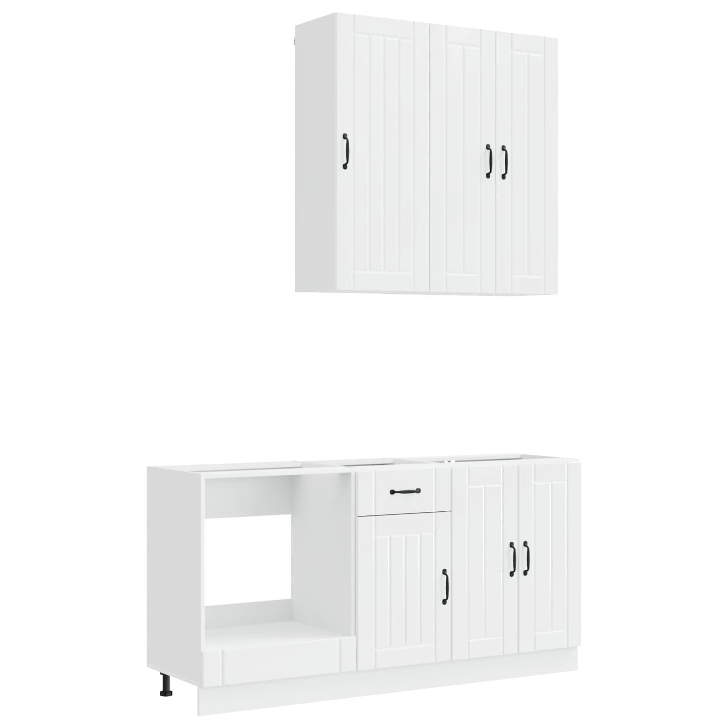 Keukenblok LUCCA 5 pcs Hoogglans Wit Bewerkt hout