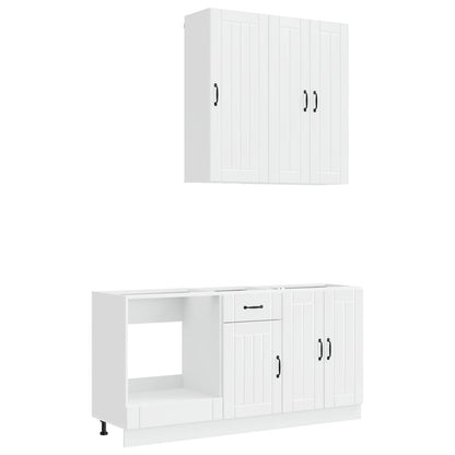Keukenblok LUCCA 5 pcs Hoogglans Wit Bewerkt hout