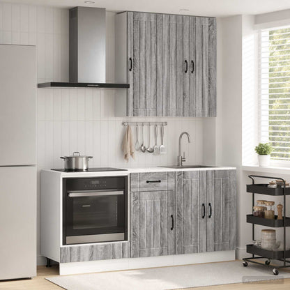 Keukenblok LUCCA 5 pcs Grijs Sonoma Bewerkt hout