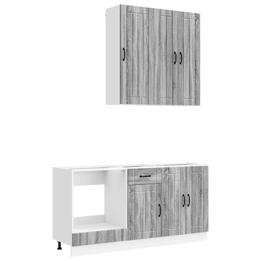 Keukenblok LUCCA 5 pcs Grijs Sonoma Bewerkt hout