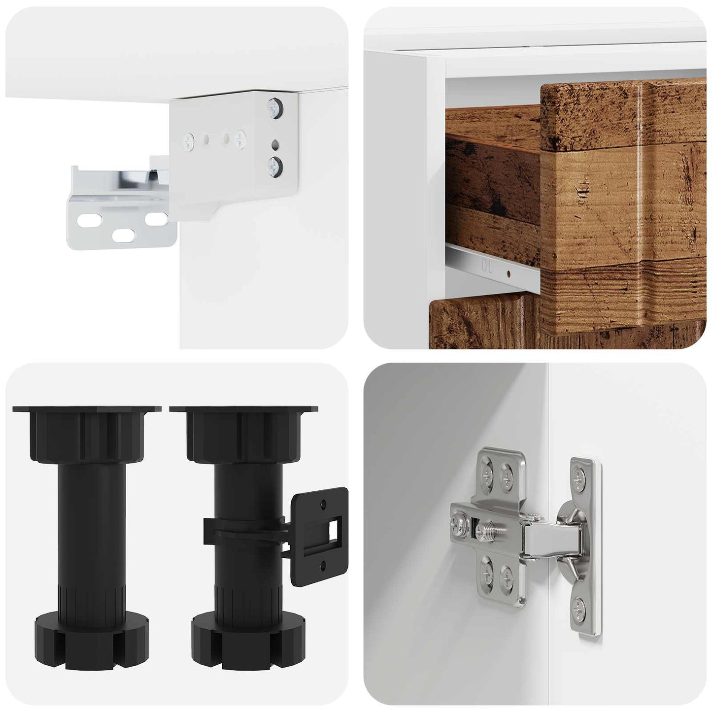 Keukenblok LUCCA 5 pcs Oud hout Bewerkt hout