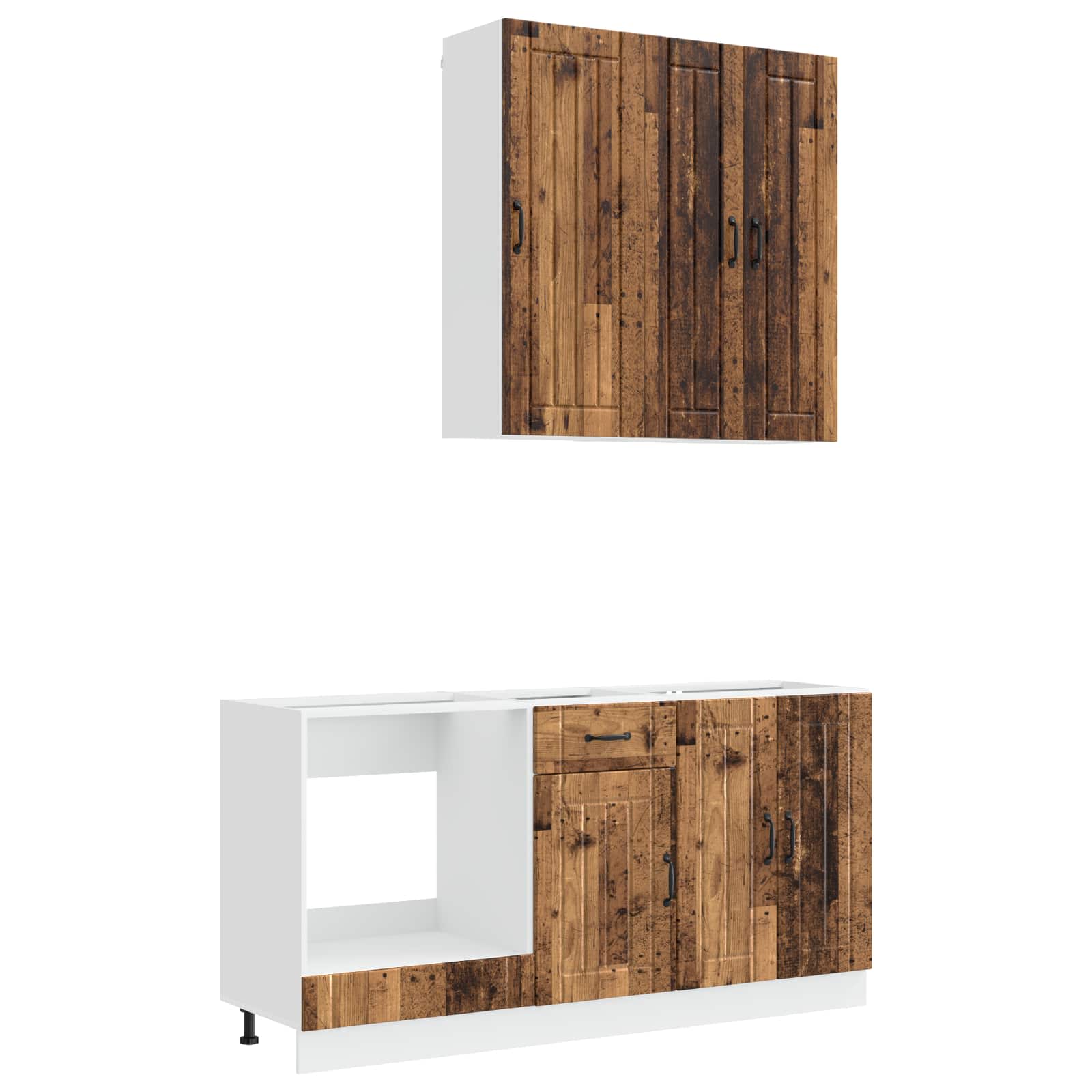 Keukenblok LUCCA 5 pcs Oud hout Bewerkt hout