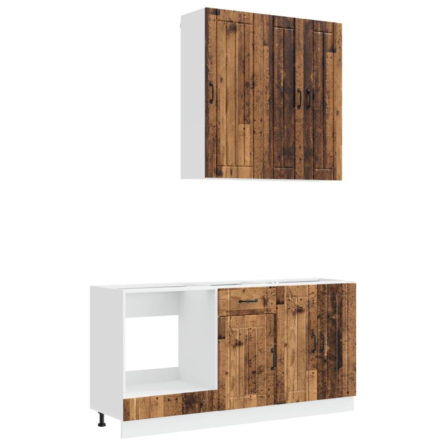 Keukenblok LUCCA 5 pcs Oud hout Bewerkt hout