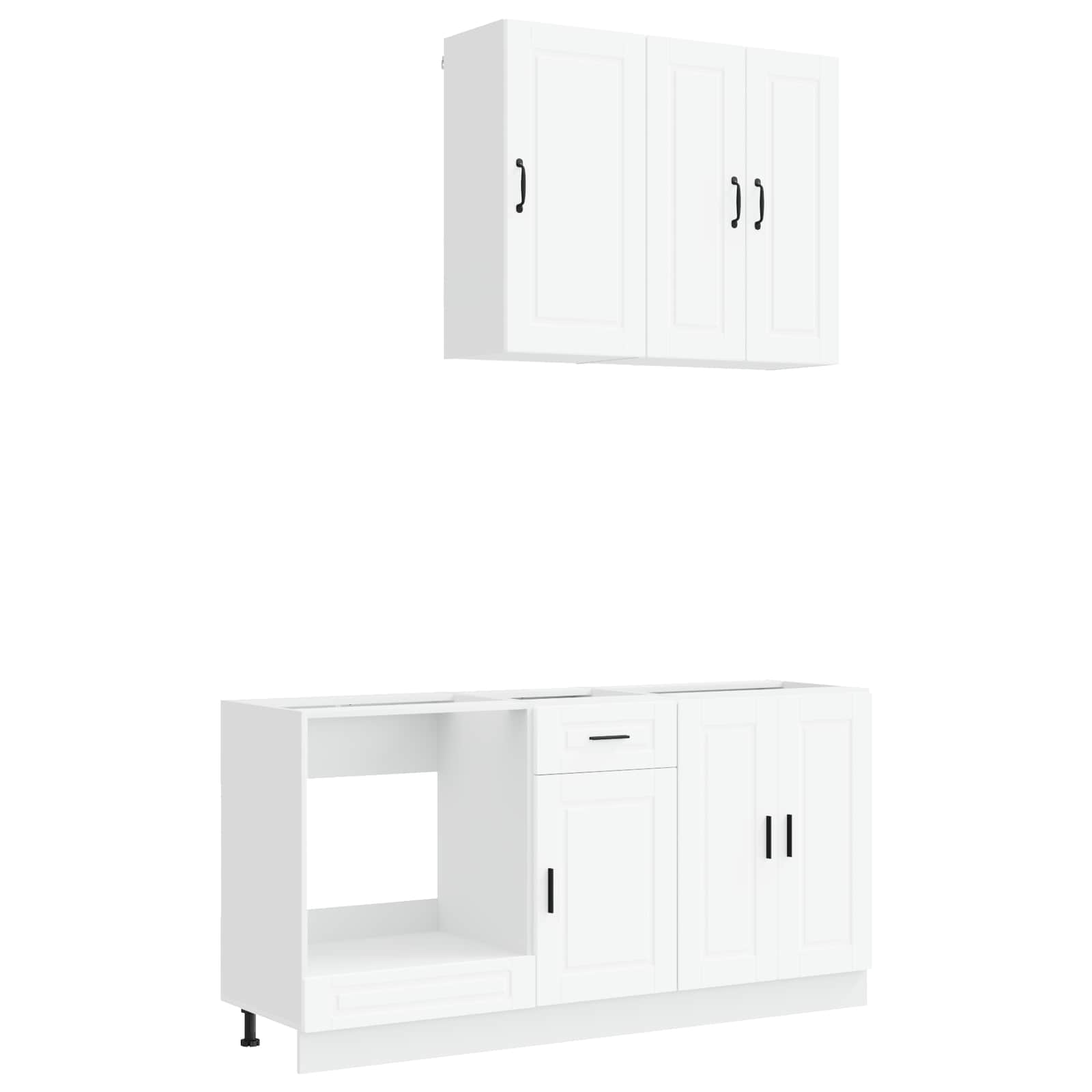 Keukenblok PORTO 5 pcs Wit Bewerkt hout