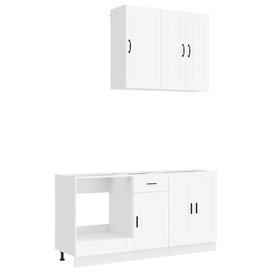 Keukenblok PORTO 5 pcs Wit Bewerkt hout