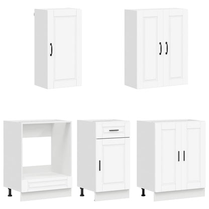 Keukenblok PORTO 5 pcs Wit Bewerkt hout