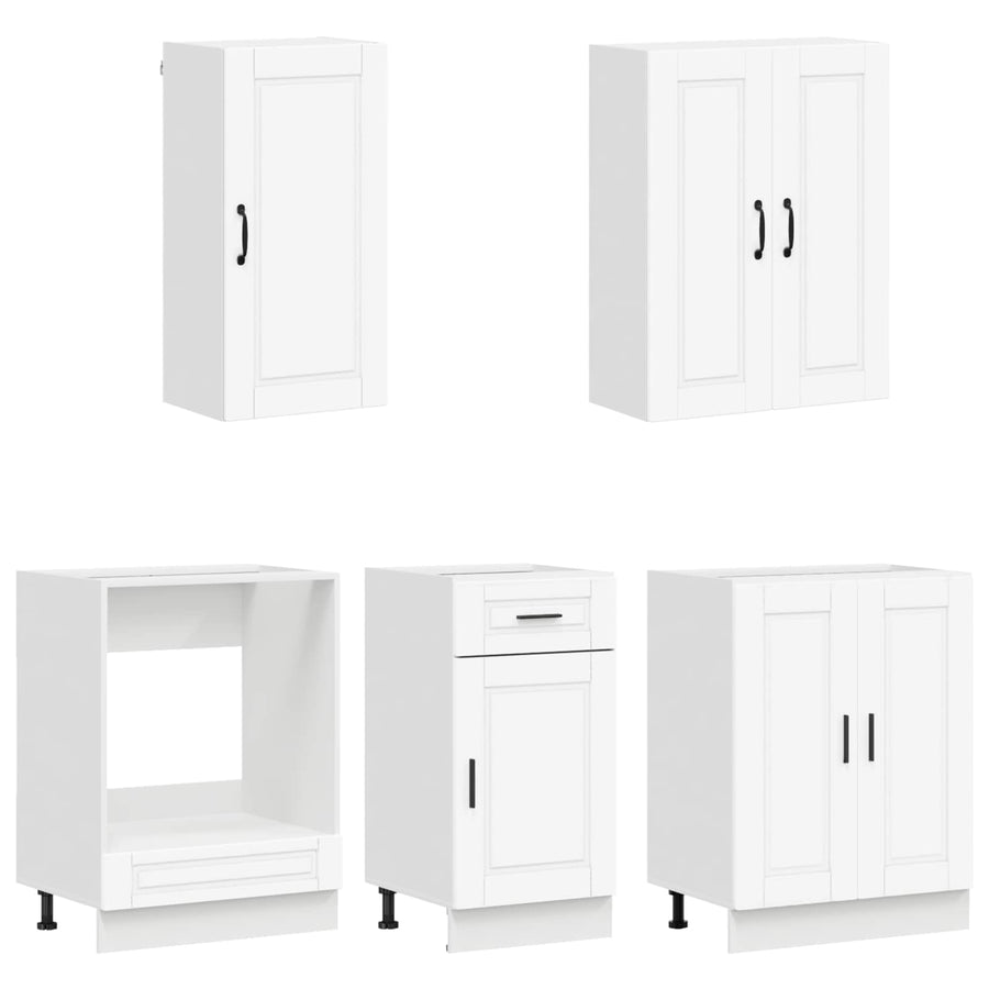 Keukenblok PORTO 5 pcs Wit Bewerkt hout