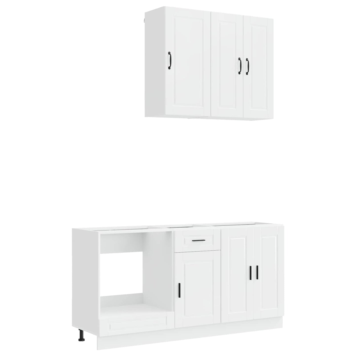 Keukenblok PORTO 5 pcs Hoogglans Wit Bewerkt hout
