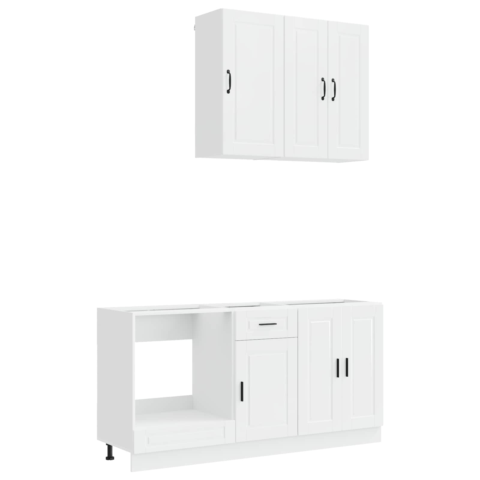 Keukenblok PORTO 5 pcs Hoogglans Wit Bewerkt hout