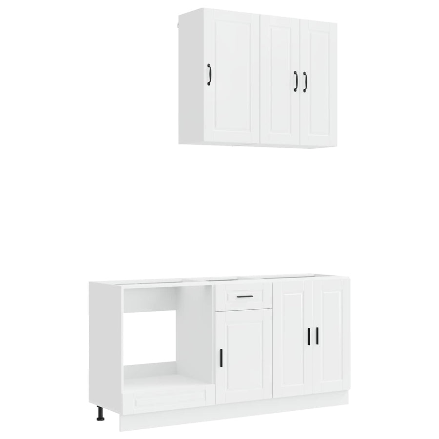 Keukenblok PORTO 5 pcs Hoogglans Wit Bewerkt hout