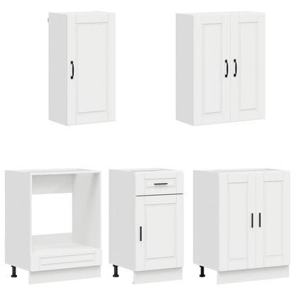 Keukenblok PORTO 5 pcs Hoogglans Wit Bewerkt hout