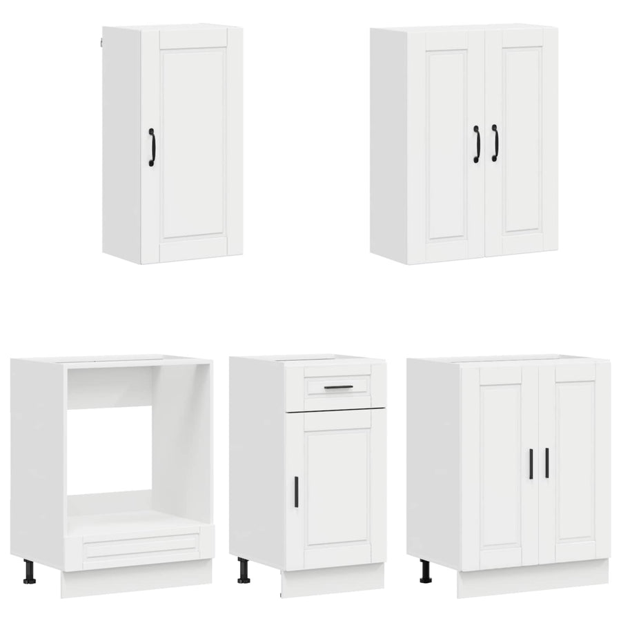 Keukenblok PORTO 5 pcs Hoogglans Wit Bewerkt hout
