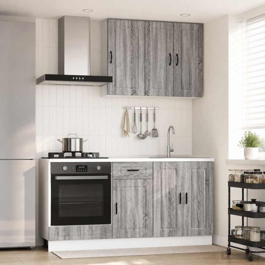 Keukenblok PORTO 5 pcs Grijs Sonoma Bewerkt hout