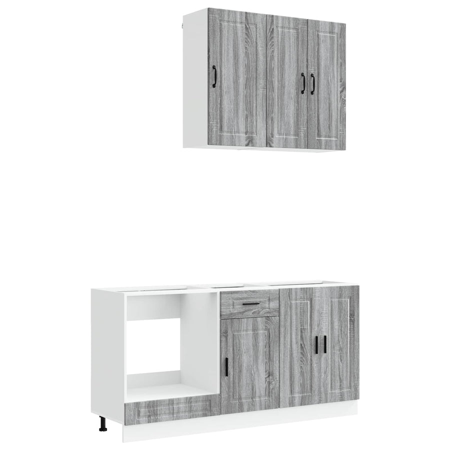 Keukenblok PORTO 5 pcs Grijs Sonoma Bewerkt hout