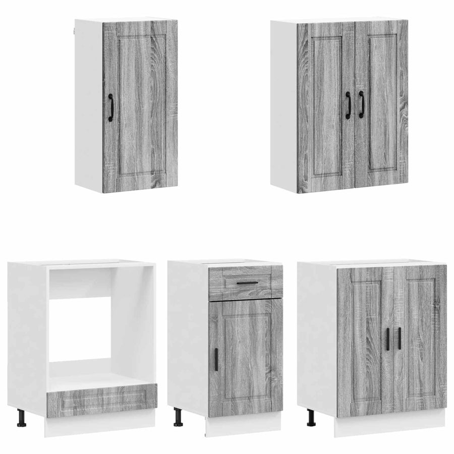Keukenblok PORTO 5 pcs Grijs Sonoma Bewerkt hout