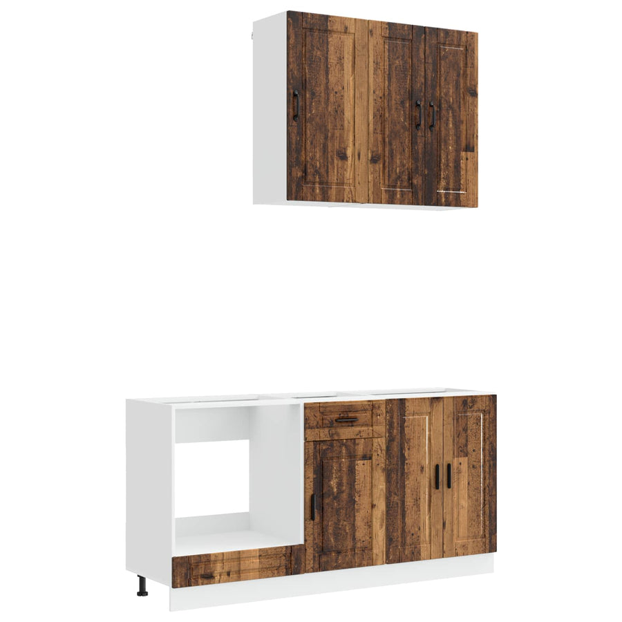 Keukenblok PORTO 5 pcs Oud hout Bewerkt hout