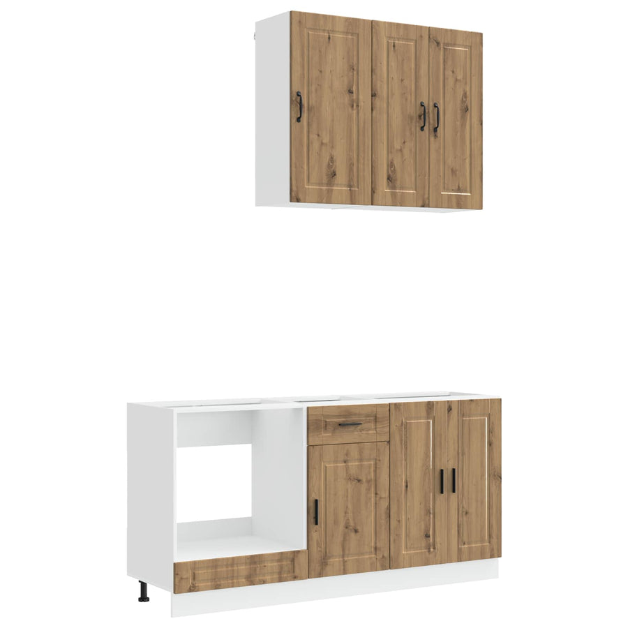Keukenblok PORTO 5 pcs Artisanaal eiken Bewerkt hout