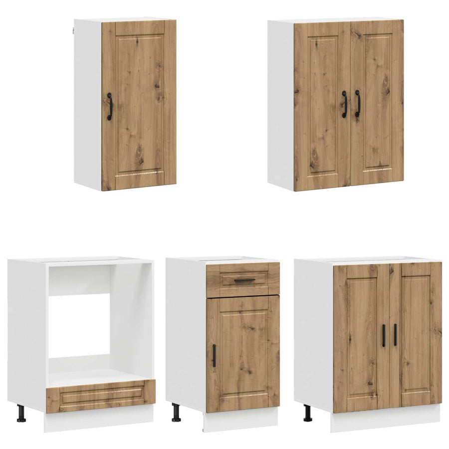 Keukenblok PORTO 5 pcs Artisanaal eiken Bewerkt hout