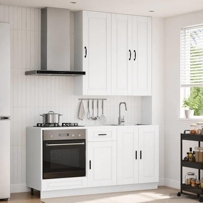 Keukenblok PORTO 5 pcs Wit Bewerkt hout