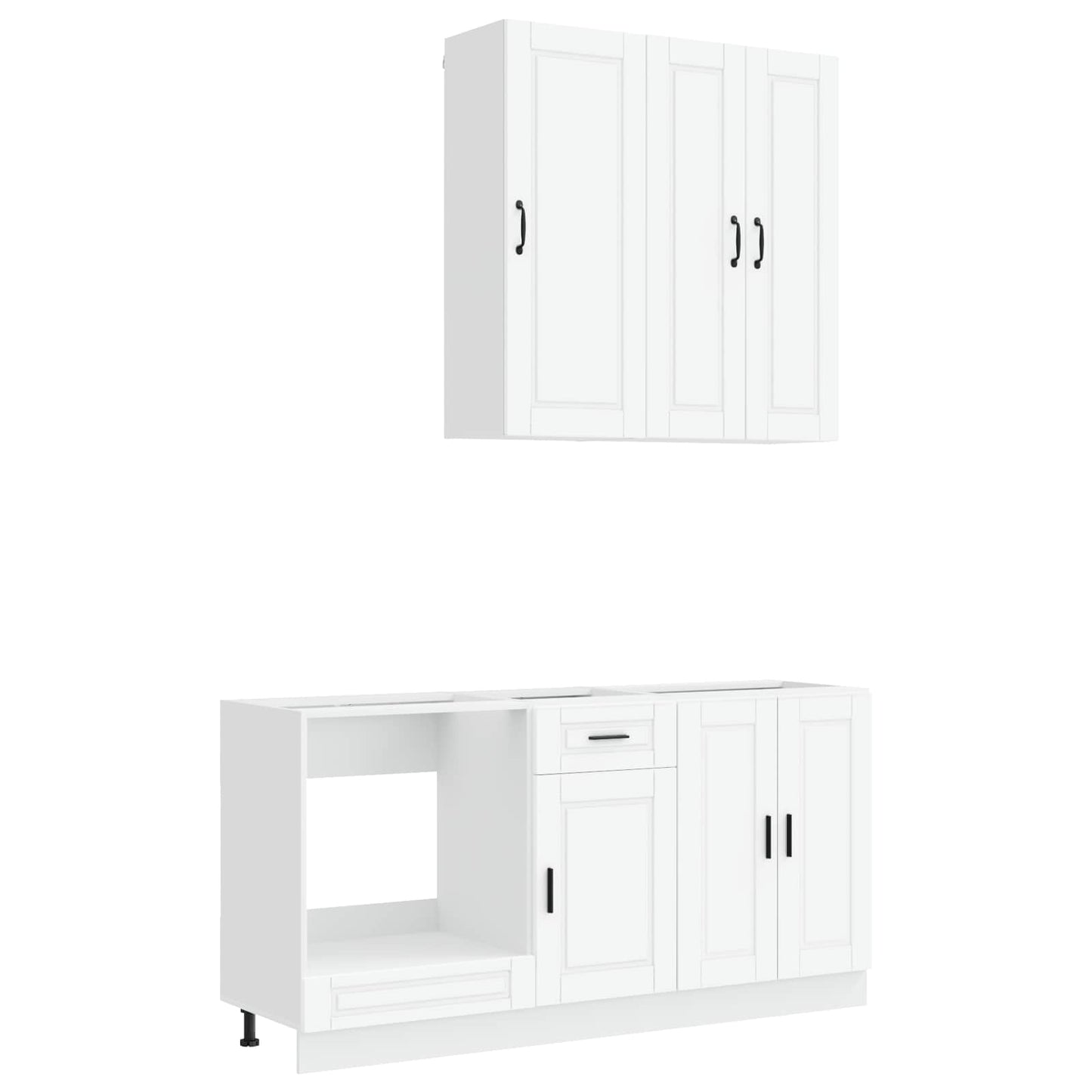 Keukenblok PORTO 5 pcs Wit Bewerkt hout
