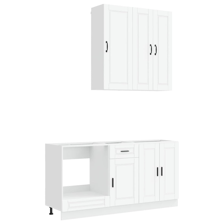 Keukenblok PORTO 5 pcs Wit Bewerkt hout